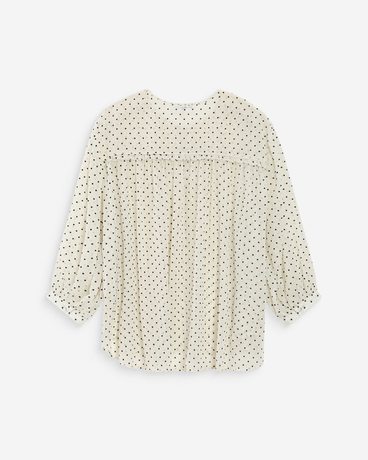 Voluminous polka dot blouse ivoire Valianna