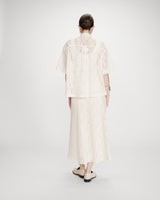Sheer lace shirt 3/4 sleeves ecru Vendel