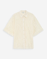 Sheer lace shirt 3/4 sleeves ecru Vendel