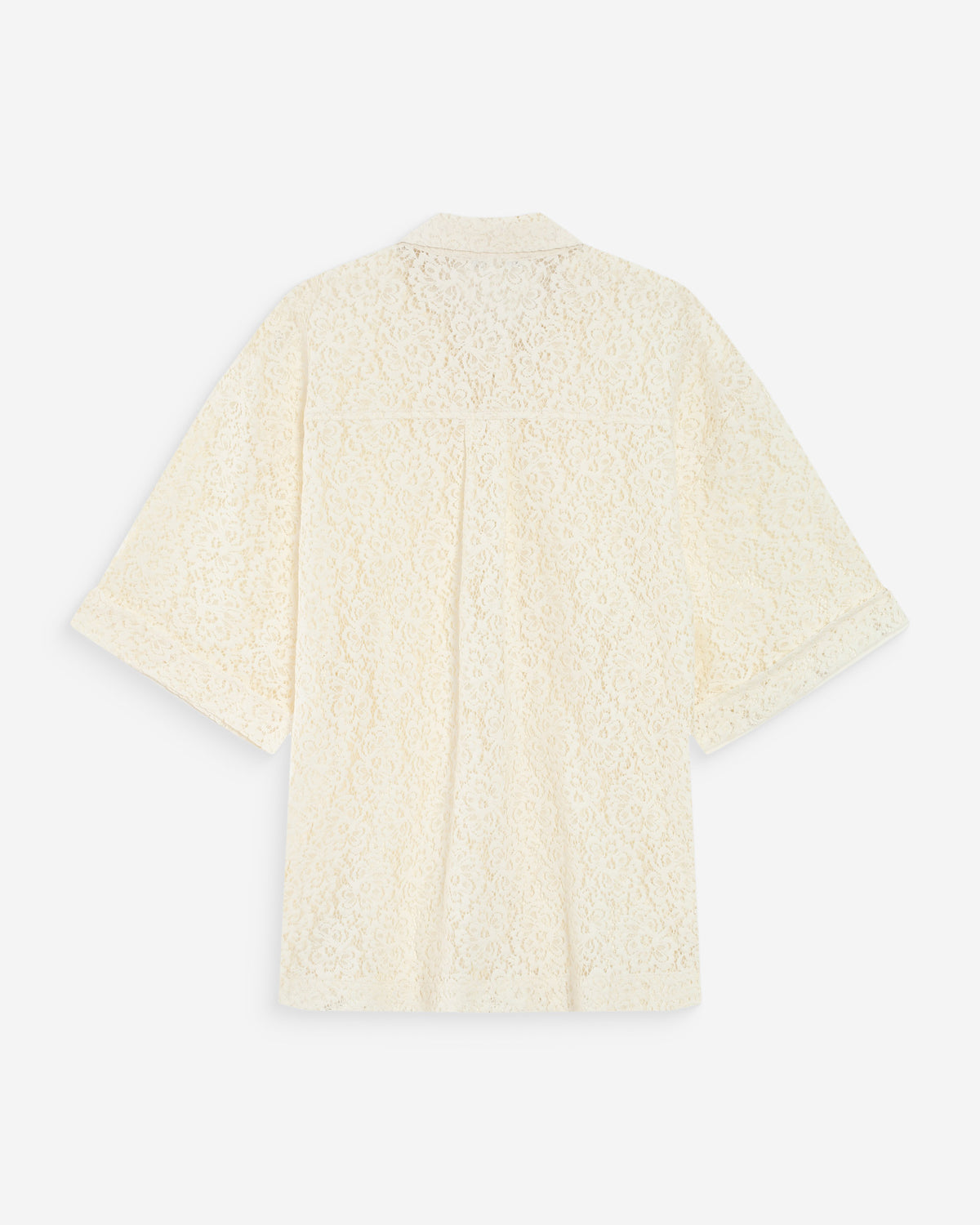 Sheer lace shirt 3/4 sleeves ecru Vendel