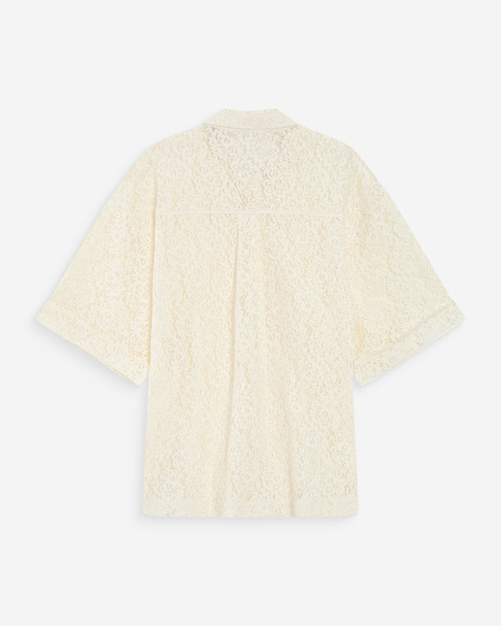 Sheer lace shirt 3/4 sleeves ecru Vendel