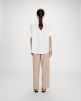 Blouse large en coton manches courtes ivoire Versigny