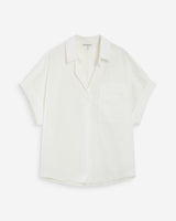 Blouse large en coton manches courtes ivoire Versigny
