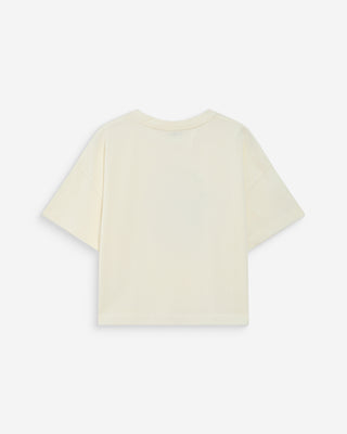 Oversized cotton slogan top ecru Voss