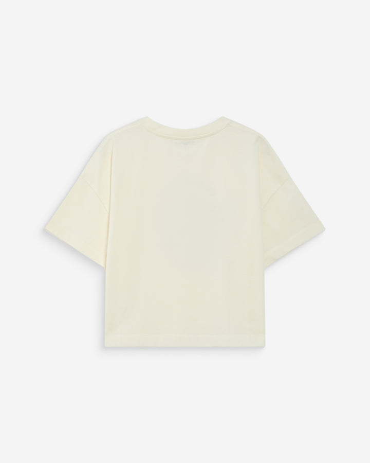 Oversized cotton slogan top ecru Voss