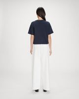 Oversized cotton slogan top marine Voss