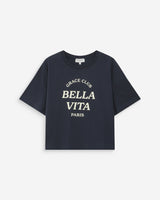Oversized cotton slogan top marine Voss