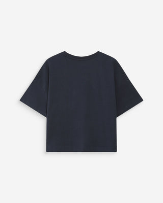 Oversized cotton slogan top marine Voss