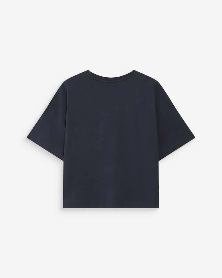 Oversized cotton slogan top marine Voss