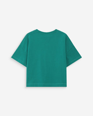 Oversized cotton slogan top vert Voss