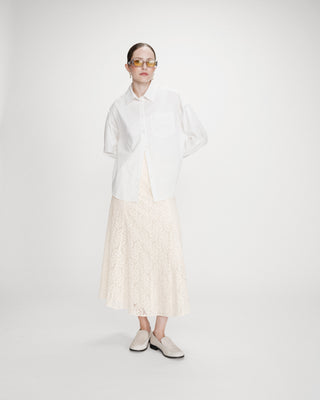 Chemise oversize en coton à nouer dans le dos ivoire Valerie