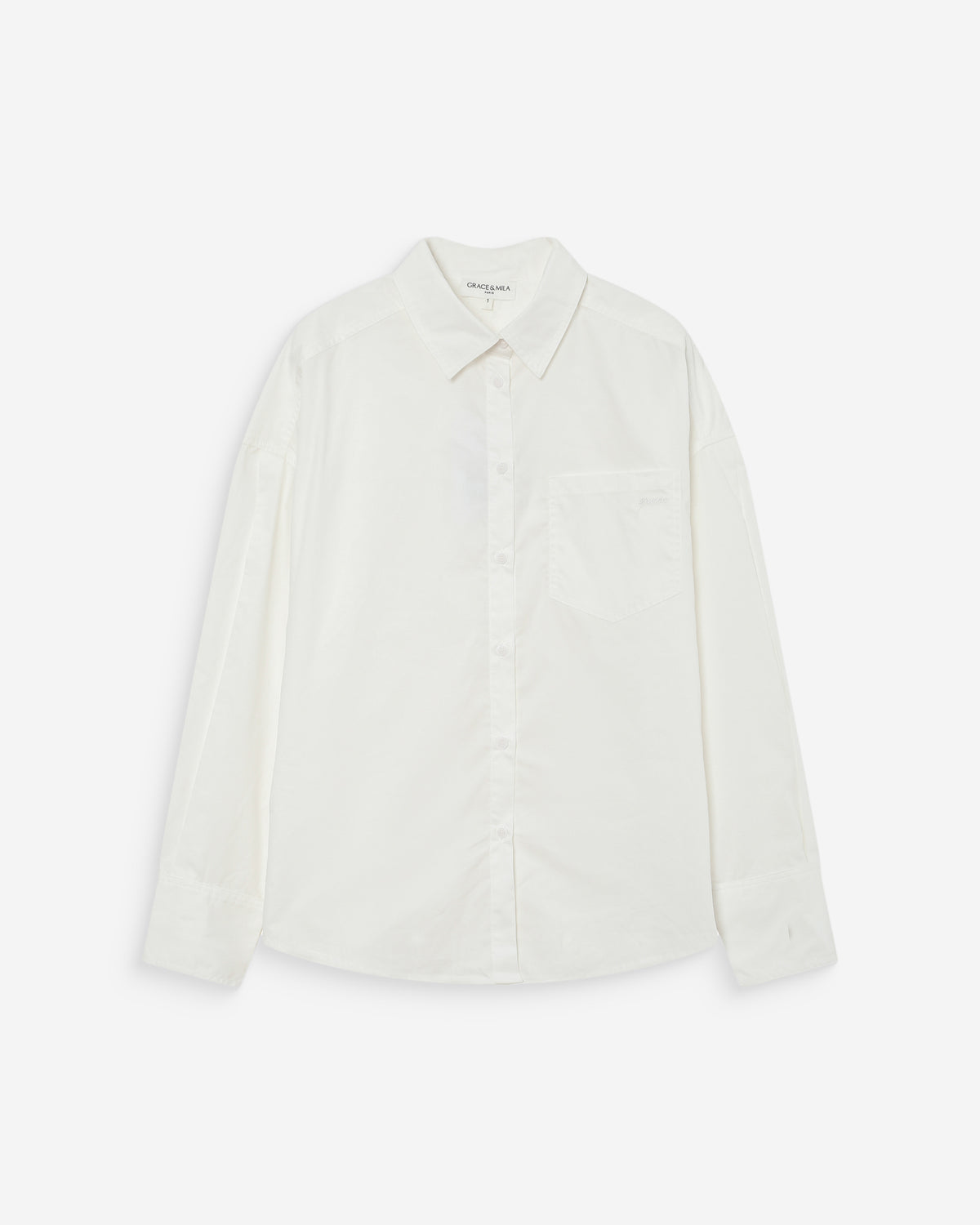 Chemise oversize en coton à nouer dans le dos ivoire Valerie
