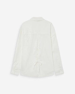 Chemise oversize en coton à nouer dans le dos ivoire Valerie