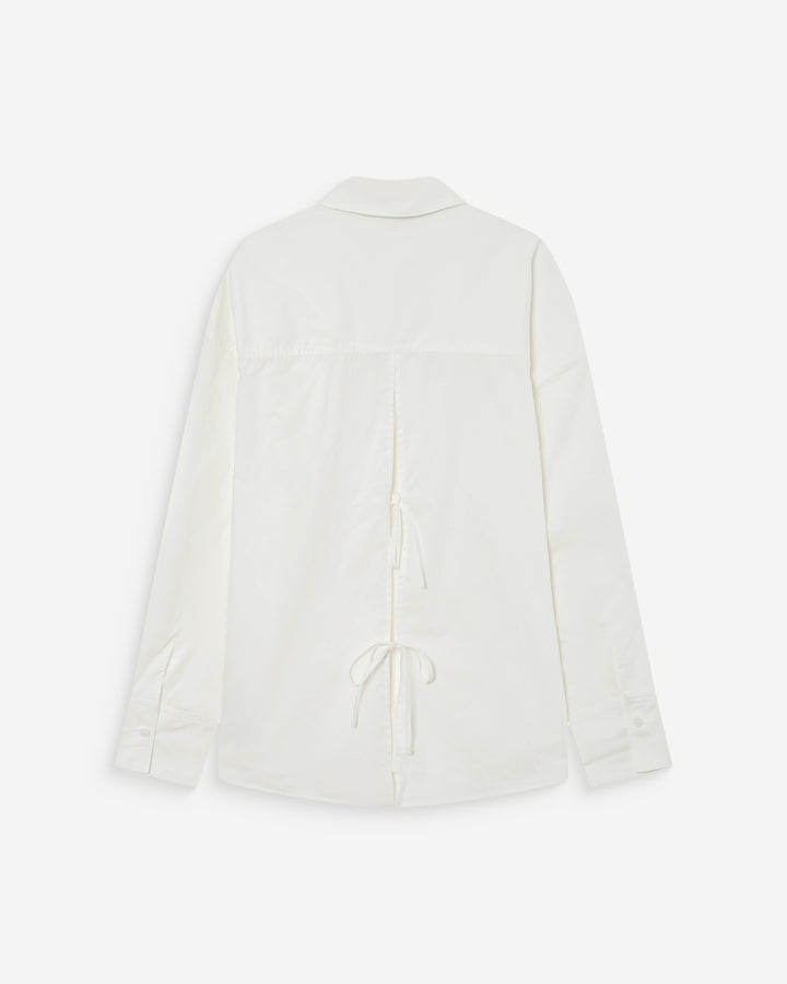 Chemise oversize en coton à nouer dans le dos ivoire Valerie