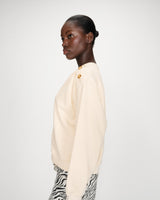 Crew-neck sweatshirt with pleats and buttons vanille Vonan
