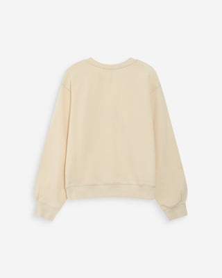 Sweatshirt col rond avec plis et boutons vanille Vonan