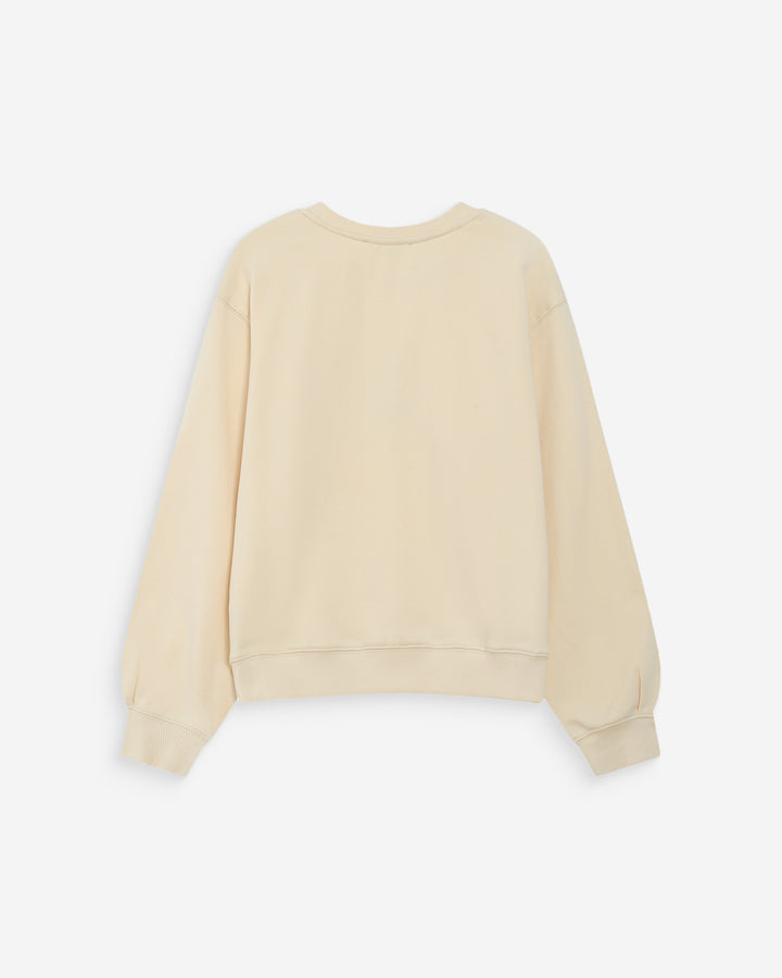 Crew-neck sweatshirt with pleats and buttons vanille Vonan