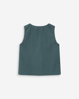 Top en coton sans manches col V emeraude Vagabond