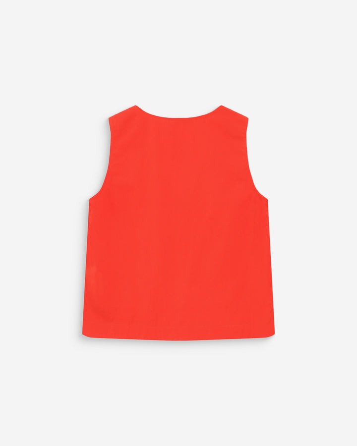 Top en coton sans manches col V sanguine Vagabond