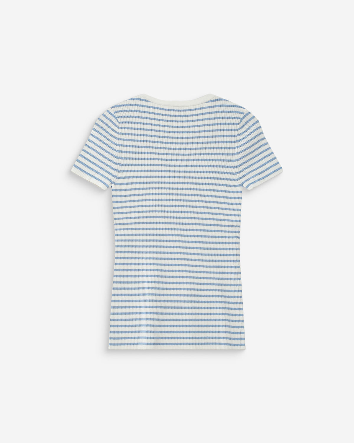 Pull en fine maille ajusté manches courtes bleuet Vendredi