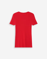 Fitted fine knit short-sleeve sweater rouge Vendredi