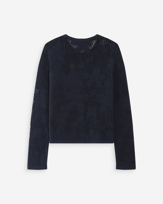 Cardigan en maille ajourée marine Velasquez