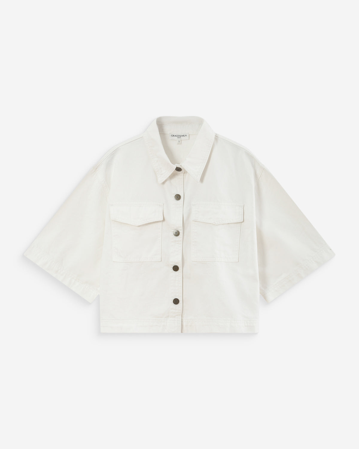 Chemise oversize en denim white Vita