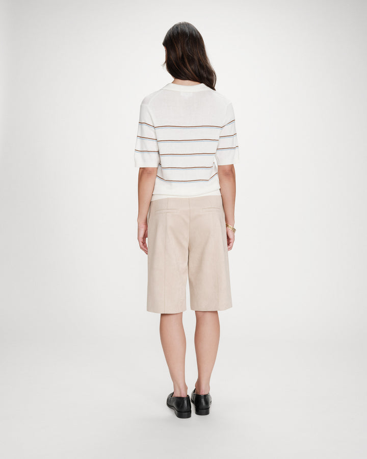 Striped short-sleeve polo ecru Veracruz