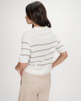 Striped short-sleeve polo ecru Veracruz