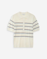 Striped short-sleeve polo ecru Veracruz