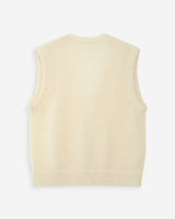 Sleeveless wool and mohair cardigan ecru Vicomte