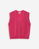Cardigan laine et mohair sans manches fuchsia Vicomte