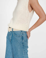 Jersey sin mangas de lana y mohair vanille Vollo