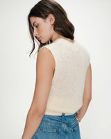 Jersey sin mangas de lana y mohair vanille Vollo