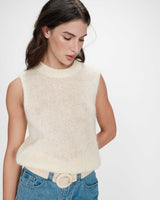 Jersey sin mangas de lana y mohair vanille Vollo