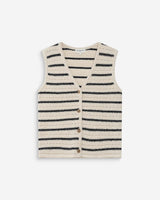 Gilet en maille sans manches col V ecru Vincennes
