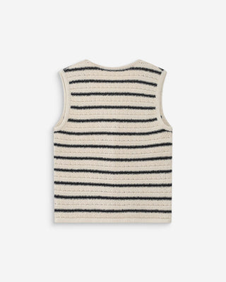 Gilet en maille sans manches col V ecru Vincennes