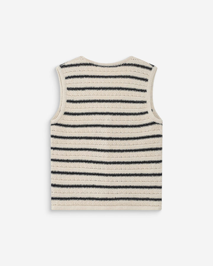 Gilet en maille sans manches col V ecru Vincennes