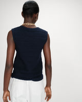 Gilet en maille sans manches col V marine Vincennes