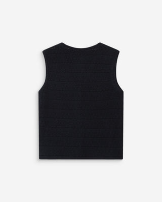 Gilet en maille sans manches col V marine Vincennes