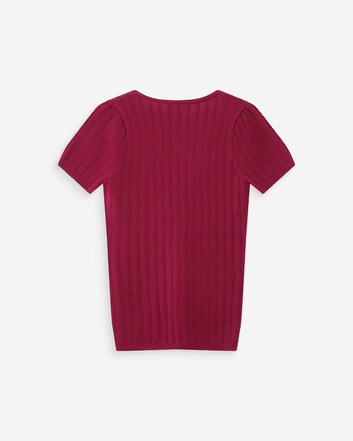 Pull ajusté à fronces manches courtes col V pivoine Velyor