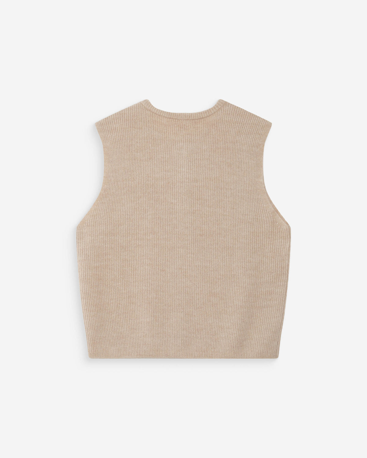 Sleeveless textured knit cardigan beige Vollando