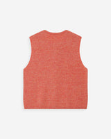 Cardigan en maille texturée sans manches corail Vollando