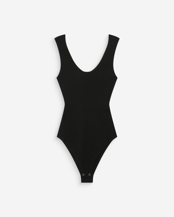 Body ajusté en maille fine à bretelles noir Velmondo