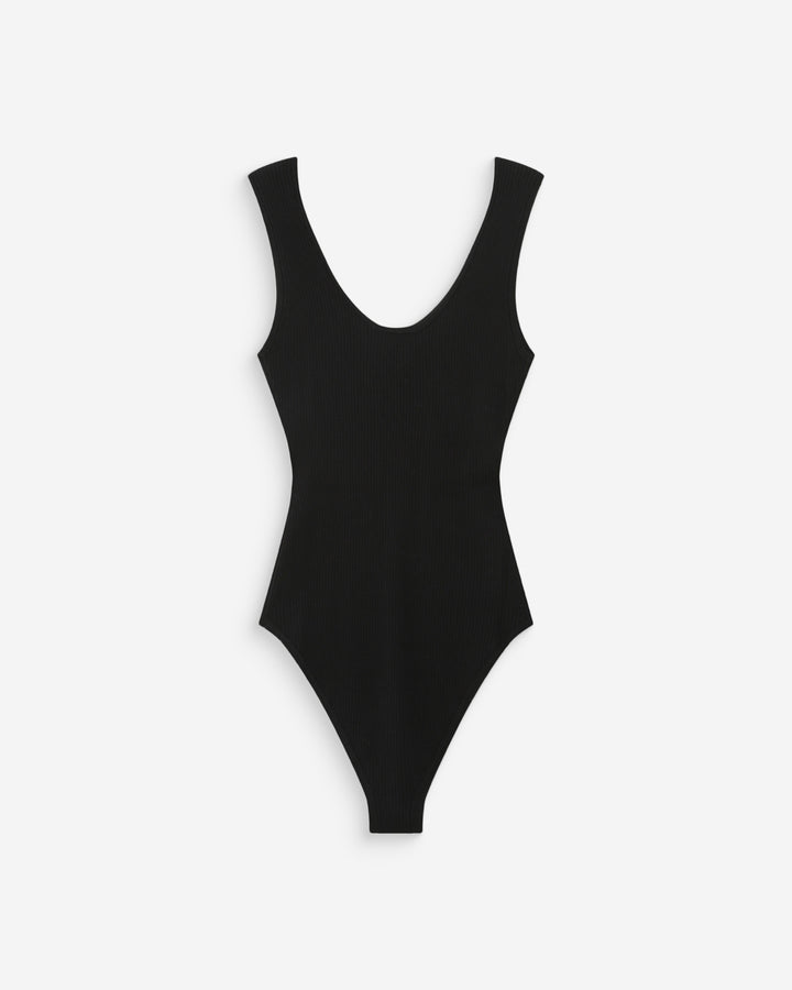 Body ajusté en maille fine à bretelles noir Velmondo