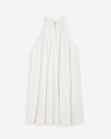 Robe courte évasée en lin dos à nouer white Whola