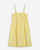 Robe courte en coton à carreaux vichy jaune Willa