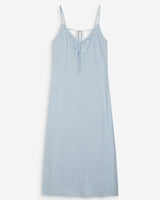 Vestido largo de lino escote V ciel Wendra