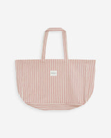 Tote bag large en coton rayé rouge Wanda