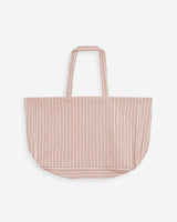 Tote bag large en coton rayé rouge Wanda